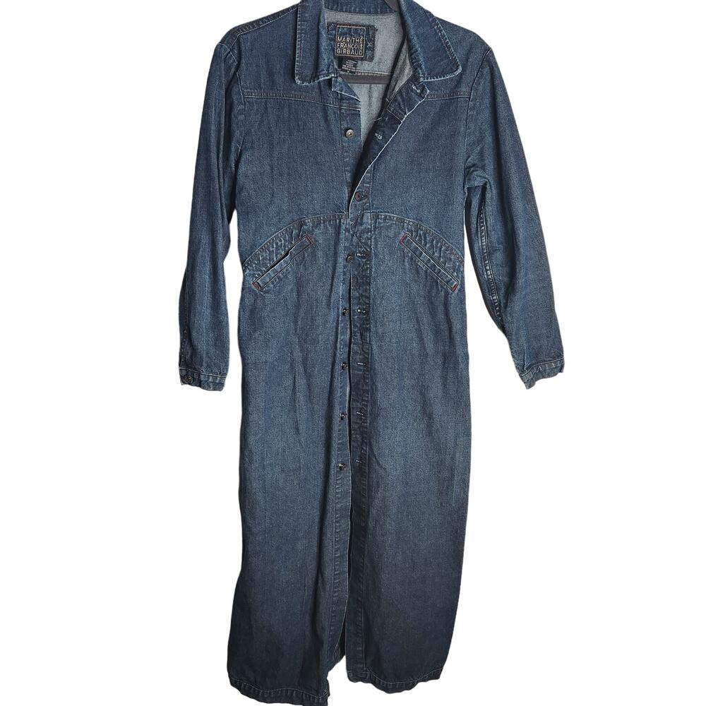Vintage 90s Marithe + Francois Girbaud denim button front shirt dress Size M